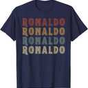 Vintage Cool Ronaldo First Name Funny Love Heart Ronaldo T-Shirt (Small)