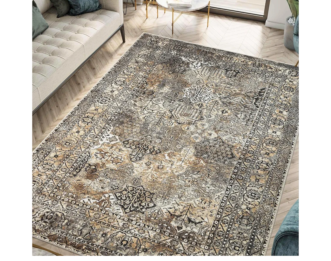 Keen Home Design 3x5 Rug - Machine Washable Entry Rug with Non-Slip Backing, Ideal for Enteryway, Kitchen, Bathroom, Laundry Room - Vintage, Easy Clean, Durable, Low Pile Rug - (3' x 5')