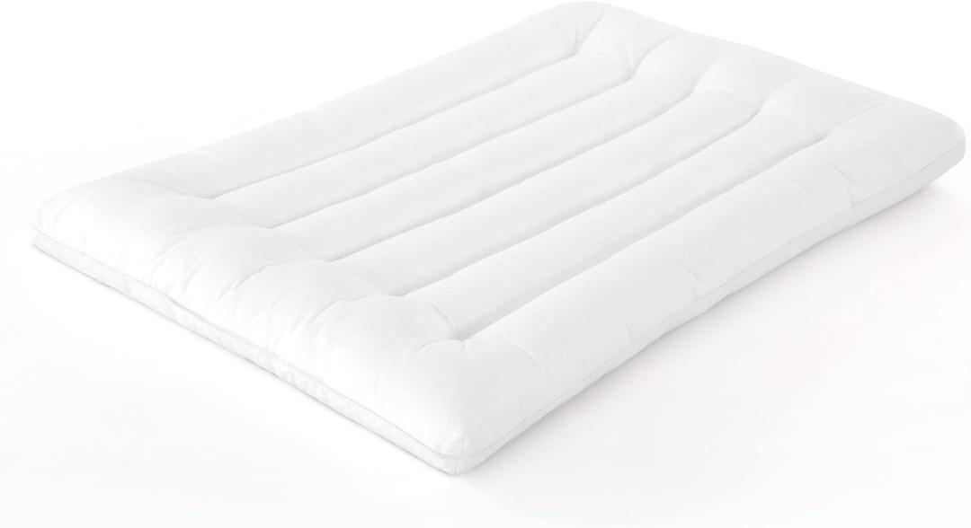 HOMBYS Ultra Thin Flat Pillow for Sleeping, Thin Pillow for Back Sleeper, Supportive Stomach Sleeping Pillow, Slim Bed Pillow, Machine Washable-Standard Size 18x26, White