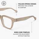 LOOK OPTIC Laurel Progressive Reader - Stylish Unisex Reading Glasses, Prescription-Quality (1.5, Taupe)
