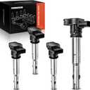 A-Premium 4PCS Ignition Coil Packs Compatible with Audi & Volkswagen Vehicles - 1.8L 2.0L 4.2L - A3 2006-2013, A4 2005-2016, A5 A6 Q3 TT Quattro allroad Beetle Golf Jetta Passat Tiguan Eos