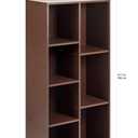 Amazon Basics 7 Cube Storage Organizer Bookcase, Sturdy Shelves, Book Shelf, Espresso, 9.3"D x 19.5"W x 41.7"H