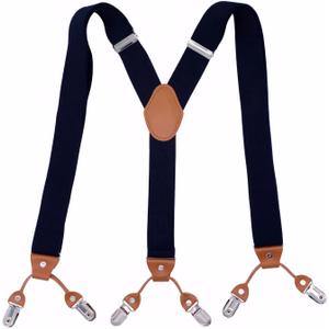 Leather Suspenders, Adjustable Dress Suspenders for Men, for dress pants Jeans Wedding Groomsmen, Adjustable X Back Strap with Swivel Hooks, Stylish and Functional.
