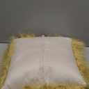SARO LIFESTYLE Mongolian Lamb Fur Poly Filled Throw Pillow (16"x16", Gold)