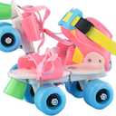 Adjustable Roller Skates for Kids Double Row Wheels with PU Wheels and Brake System Youth Inline Skates for Boys Girls Age 5-12 Years