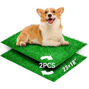 ELLOTY Artificial Dog Grass Pee Pads for Training, Reusable Washable Replacement Turf for Potty Tray, Indoor/Outdoor Turf Grass，Realistic Fake Grass for Dogs Potty（23"x 18"）