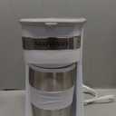 Mixpresso White Personal Single Serve Coffee Maker with 14oz Travel Mug, Drip Small Coffee Maker with Auto Shut Off, Reusable Filter, Works with Ground Coffee Only – Not for K-Cup Pods