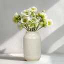 White Ceramic Vase for Flowers, 9 Inch Modern Decorative Vase for Home Decor, Centerpieces, Table, Living Room, Bathroom, Kitchen, Jarrones Decorativos para Sala