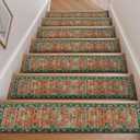 OJIA Vintage Stair Treads Non-Slip Stair Runners for Wooden Steps Indoor 15PCS 30"x8" Carpet Stair Treads Stair Mats Staircase Step Treads for Kids, Elders and Dogs, Stair Covers, Red