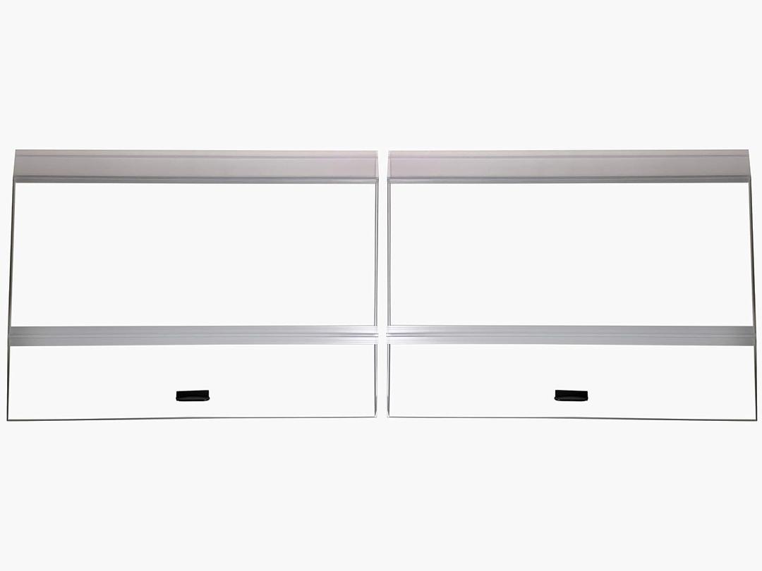 H2Pro 48x18 Glass Canopy 2 Piece Set for 75/90/110 Gallon Aquarium Fish Tank (22.08 x 16.57 x 0.16in)