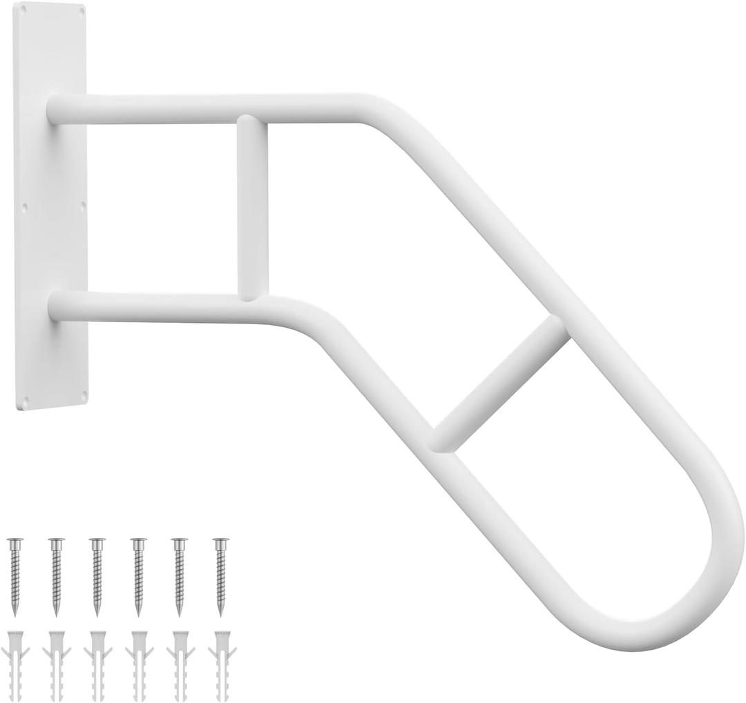 Aduanbang Hand Rails for Outdoor Steps & Elderly,U-Shape Wall Mount Stair Railing, Porch, Deck, Garage & Garden Grab Bar, 1 Pack Safety Handle