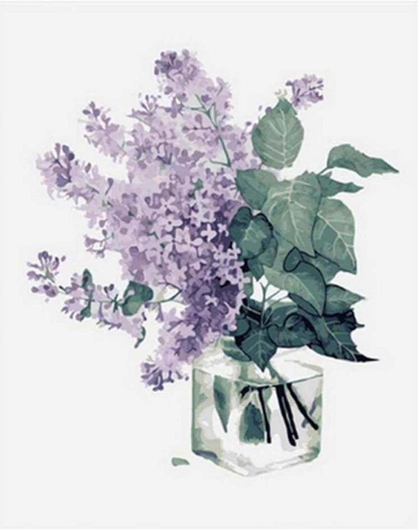 ABEUTY DIY Paint by Numbers for Adults Beginner, Small Fresh - Lilac 16x20 inches Fun DIY Adult Arts and Crafts Kits (No Frame)