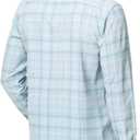 fohemr Mens Button Down Shirts Plaid Long Sleeve Dress Shirt Wrinkle Free Business Casual Gingham Shirt Tops (Blue, L)