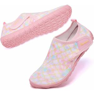Racqua Boy's Girl's Kids Water Shoes Barefoot Swim Quick Dry Lightweight Sport Aqua Shoes(Little Kid/Big Kid) (Hdk1602-mermaid)