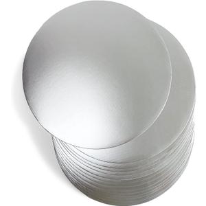Generic [20/40/50pcs] 12 in White Cakeboard Round,Disposable Cake Circle Base Boards Cake Cardboard Pizza Plate Platter (20PCS Silvery), 12 inch, PAN20180020015