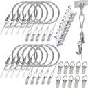 SPROUTER 10 Pack - Picture Rail Hanging System, Silver Molding Hooks and Cables