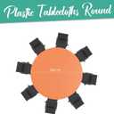 Orange 12 Pack Plastic Tablecloths 84" Disposable Round Table Cloth Plastic Table Cover for Party Disposable Tablecloths