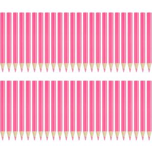 PATIKIL Pink Colored Pencils Set,48 Pcs Oil Color Pencils Wooden 3.5inch Coloring Drawing Half Pencils for Artists Art Painting