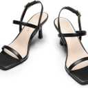 DREAM PAIRS Womens Slingback Heels Square Open Toe Strappy Sandals Ankle Strap High Heeled Dressy Shoes, Size 7
