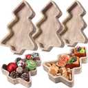 Wooden Christmas Tree Trays Christmas Serving Decorative Platter Food Serving Dishes Rustic Farmhouse Style Fruit Platter Tray for Xmas Holiday Party Housewarming Gift Kitchen Dinnerware
, 8 Pack, 8 inch