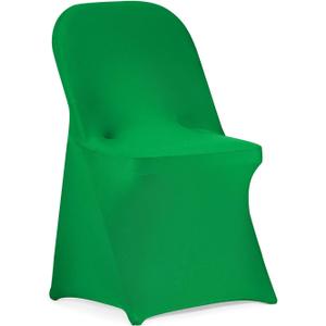 Peomeise Stretch Spandex Folding Chair Cover for Wedding Party Dining Banquet Event (Emerald,12pcs)