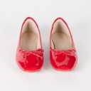 The Drop Women's Pepper Ballet Flat with Bow (8, Red Patent)