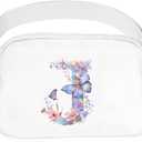 Initail Letter Personalized Belt Bag Cute Crossbody Bags for Women Fashion Waist Packs Letter A-T Waterproof Running Workout Hiking Travel Fanny Pack,J