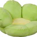 ECR4Kids SoftZone Flower-Shaped Cozy Floor Cushion, 25in, Flexible Seating, Bright Green