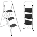 HBTower Step Ladder Folding Step Stool for Adults
3 Step Ladder with Anti-Slip Pedal, 330 lbs Capacity for Kitchen, Home, White