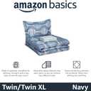 Amazon Basics 5-Piece Lightweight Microfiber Comforter Set, Bed-in-a-Bag, Navy Geometrics, Twin/Twin XL