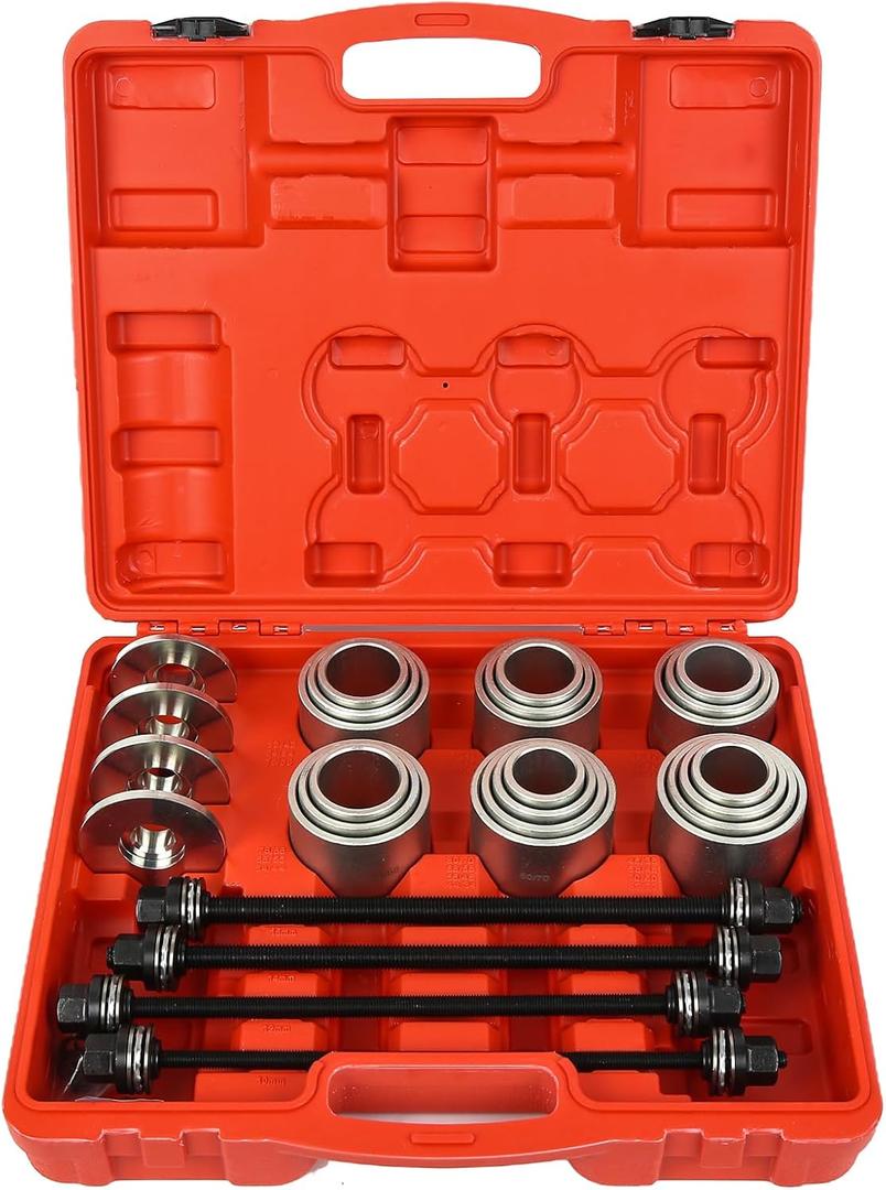 28PCS ProfessionalPress & Pull Sleeve Kit for Removing Bearings Bushes Seals