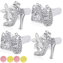 4 Pieces Air Vent Clip Crystal Rhinestone High Heel Shoe and Bag , Cute Bling Car Interior Decor Accessories For Decoration