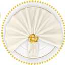 SuperO Set of 120 Cloth Napkins 17 x 17 Inch, Polyester Solid Washable Dinner Napkins with Hemmed Edges,Great for Restaurant, Wedding and Party(Ivory)