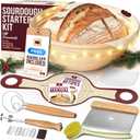 Superbaking Banneton Bread Proofing Basket Set with Silicone Dough Sling, 9" Splinter-Free Proofing Basket, Non-Stick Dutch Oven Liner, Sourdough Starter Kit, Sourdough Bread Baking Supplies & Tools