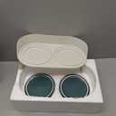 Elevated Ceramic Dog Bowl Set - Double Dog Feeding Bowls with Stand Splash Proof - Raised Dishes for Food and Water - Ideal for Small to Medium Dogs - 2 x 850 ml - 28.74 oz (Green)