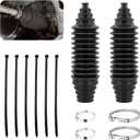 2PCS Inner Tie Rod Boot Kit,Multi-Size Adjutable Rack and Pinion Boot Kit with Pinion Bellow Cable Ties & Clamps,Silicone Dust Resistant Steering Rack Boots Kits Car Accessories