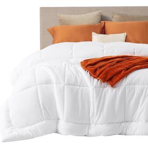 Bedsure Comforter Duvet Insert - Quilted Comforters King Size, All Season Duvet, GentleSoft Down Alternative Bedding Blanket, with 8 Tabs, Gifts for Women/Men, White, King 90 x 102 Inches