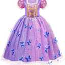 Meland Princess Dresses for Girls - Light Up Princess Costume for Little Girl, Halloween Costumes & Gift for Toddler Age 3-10 (5-6 Years)