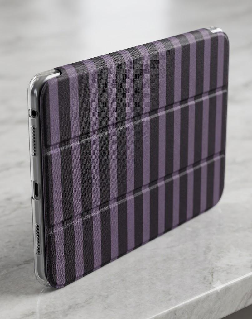Case for iPad 11th (A16) 11-inch 2025/10th Generation 10.9-inch 2022, Stripes [Auto Wake/Sleep] with Pencil Holder, Clear Transparent Back Shell Slim Stand Shockproof Tablet Cover - Black