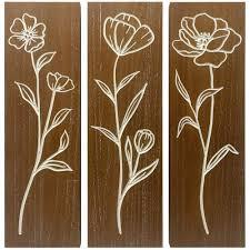 CA 3/S 7 X 23 WOOD FLWD FLWR PANEL ART