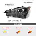 Huray LED Headlight Assembly for Mazda CX-5 CX5 2017-2021 w/o AFS LH Front Projector Headlamp OE Factory Replacement for MA2502151 Left Driver Side