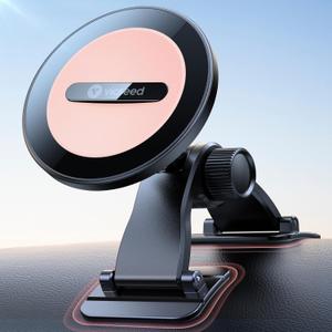 VICSEED 2025 Upgrade for MagSafe Car Mount [Strongest Dashboard Adhesive & 25N Magnetic] Cell Phone Holders for Your Car, 360 Adjustable Phone Holder Mount for All Smartphones & Vehicles (Z-Pink)