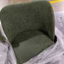 COLAMY Upholstered Dining Chairs Set of 2, Modern PU Leather Dining Room Kitchen Side Chair with Padded Seat and Wood Legs Restaurant/Cafe, Green