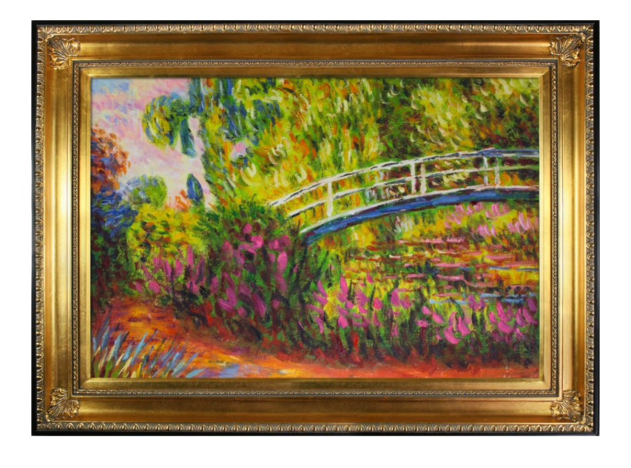 Claude Monet The Japanese Bridge Pre-Framed - Regency Gold Frame 24"X36" #MON2660-FR-650G24X36 - Framed Oil Painting