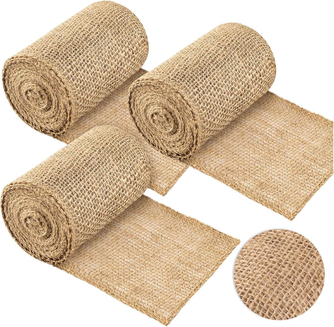 Natural Burlap Tree Protector Wrap, 3 Rolls Tree Wrap for Damaged Tree Bark Repair, 5 Inches x 17 Feet Tree Wraps Bark for Winter, Burlap Wrap Plants Bandage for Keeping Warm