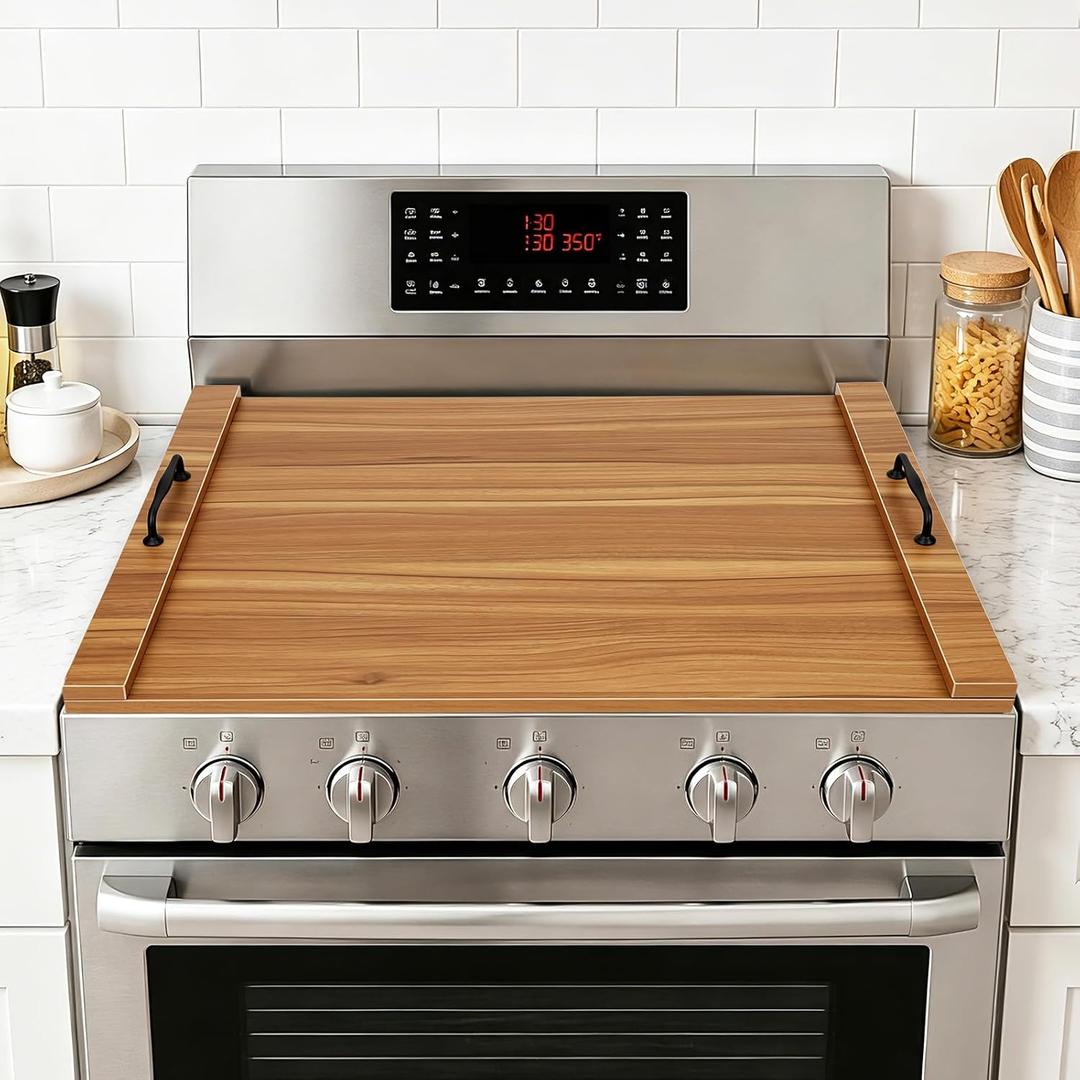 Noodle Board Stove Cover with Handles, Wood Stove Top Covers for Electric Stove, Gas Stove Top