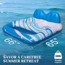 Pool Float for Adults Extra Large Inflatable Tanning Pool Float with Backrest, Footrest & 2 Cup Holders, Heavy Duty Float Lounger for Pool, Lake, River