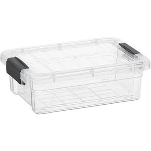 Superio Clear Storage Box with Lid, 4.5 Quart Plastic Container Bins for Organizing, Stackable Crates, BPA Free, Non Toxic, Odor Free, Organizers for Home, Office, School, and Dorm