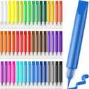 48 Pcs Suncatcher Paint Pens for Kids Stained Glass Pigment Window Art Pens Suncatcher Paint Crafts Sets for Kids(10ML Each,24 Colors)