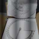 OAKOA Concrete Decorative Bowl - White Large Decorative Bowls for Home Decor - Coffee Table Bowl Decor - Scalloped Ruffle Centerpiece Bowl